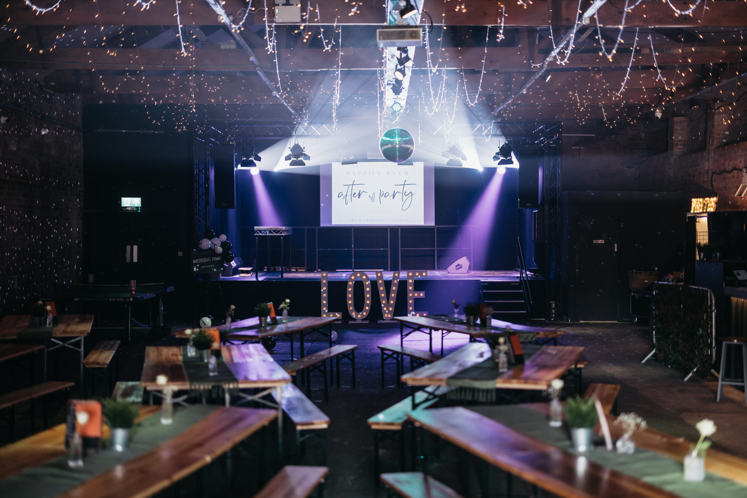 Tapyard Studios set up for a wedding