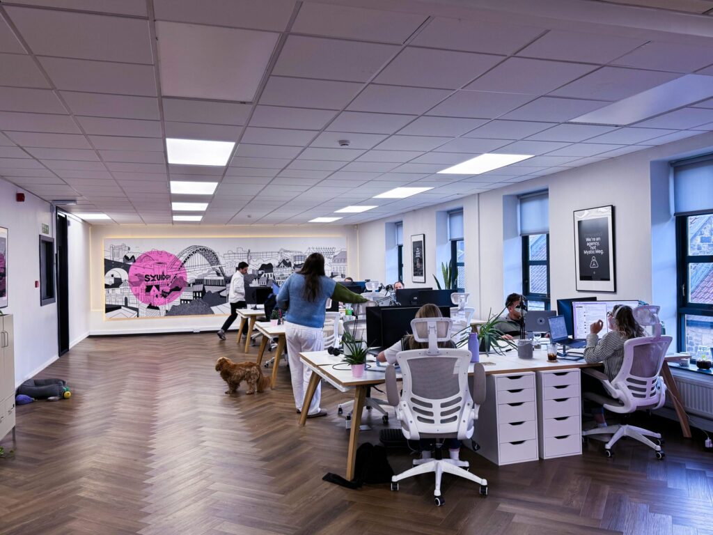 A wide angle photograph of the Blackfriars office interior