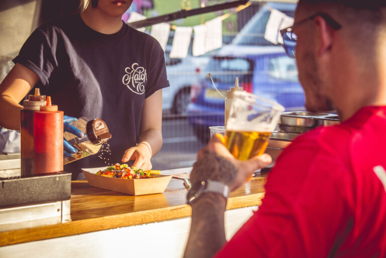 Some food being prepared in a street food style